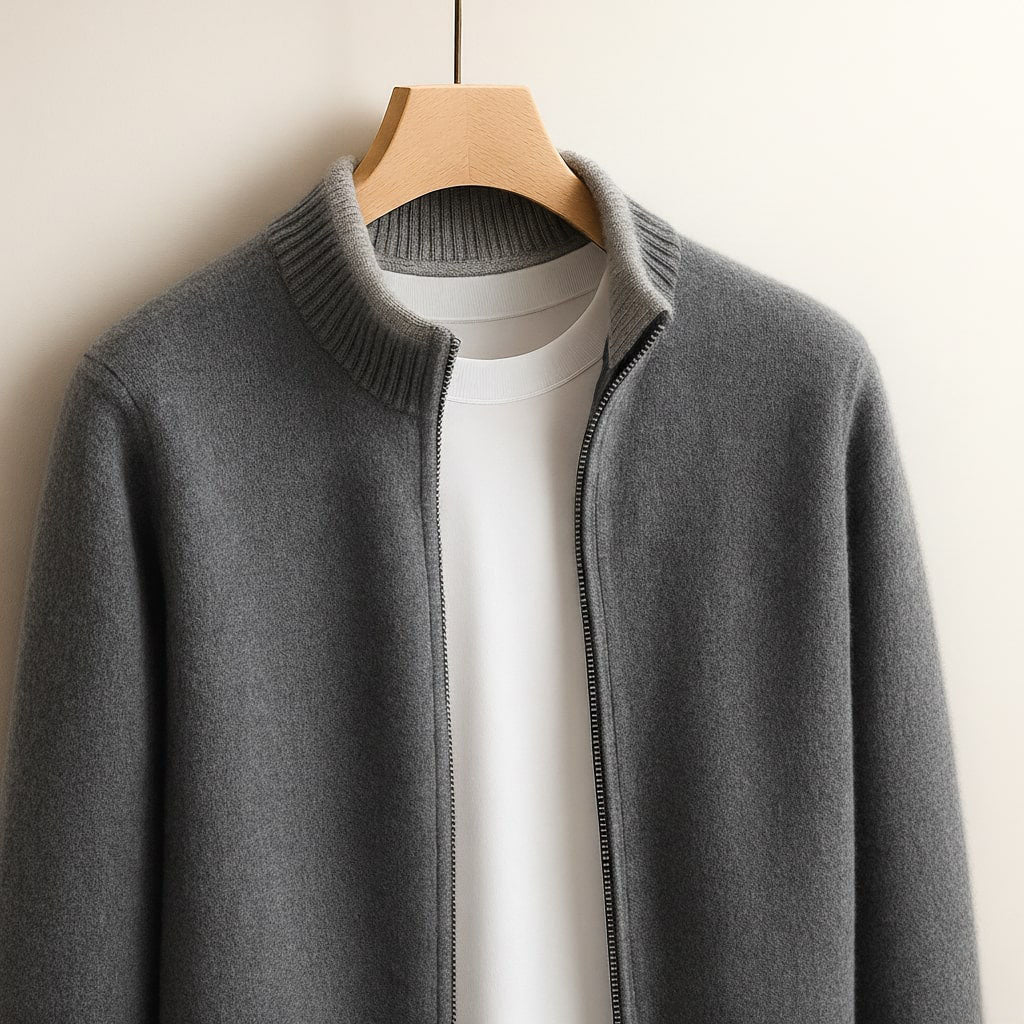 Eugene | Men's Stand Collar Zip Knit Jacket