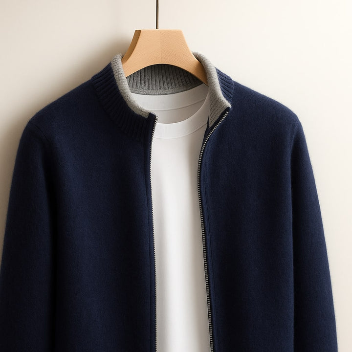 Eugene | Men's Stand Collar Zip Knit Jacket