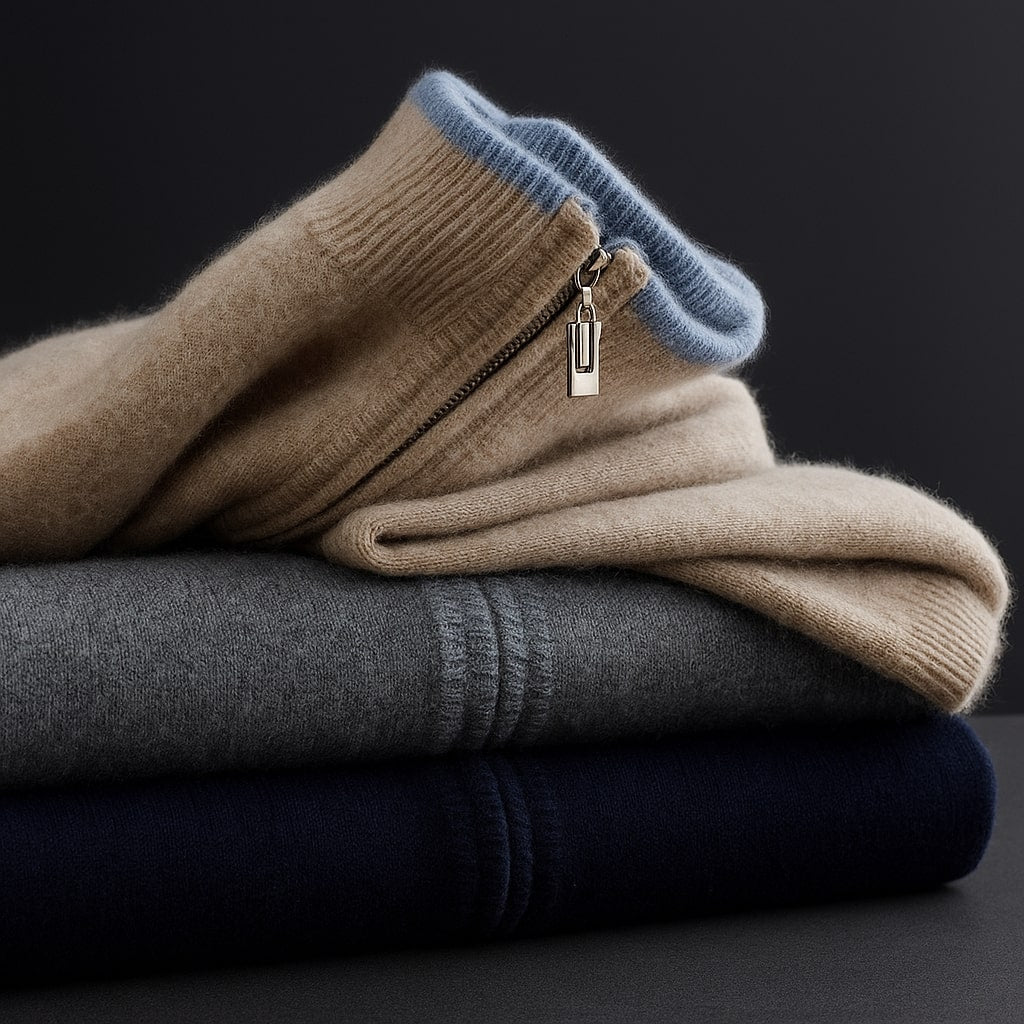 Eugene | Men's Stand Collar Zip Knit Jacket