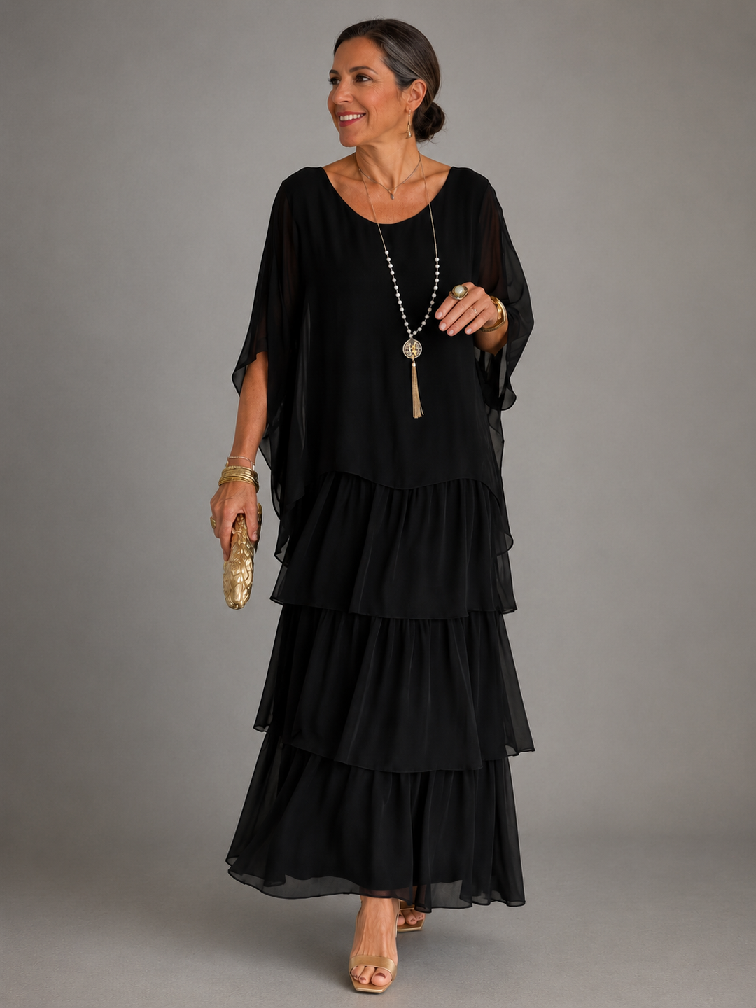 Evangeline | Women's Layered Flowing Loose Maxi Dress
