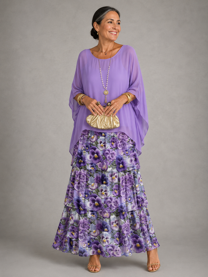 Evangeline | Women's Layered Flowing Loose Maxi Dress