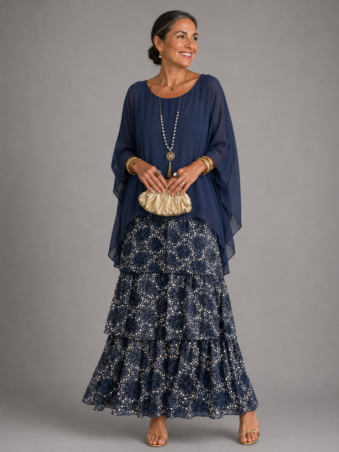 Evangeline | Women's Layered Flowing Loose Maxi Dress