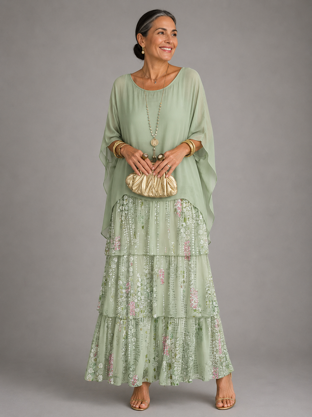 Evangeline | Women's Layered Flowing Loose Maxi Dress