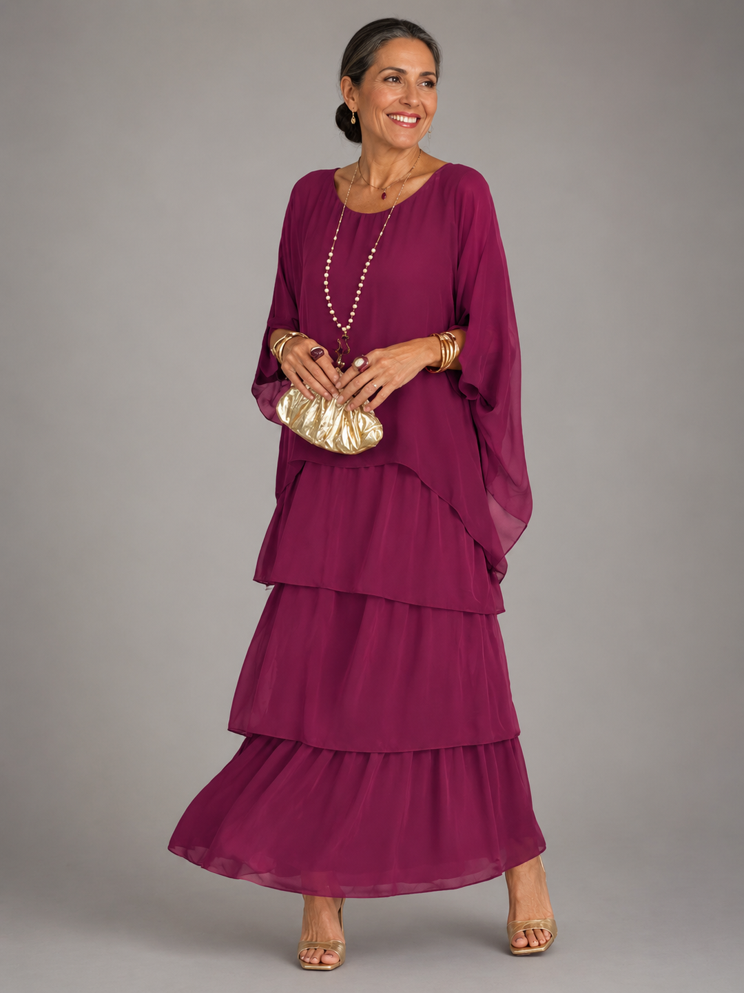 Evangeline | Women's Layered Flowing Loose Maxi Dress