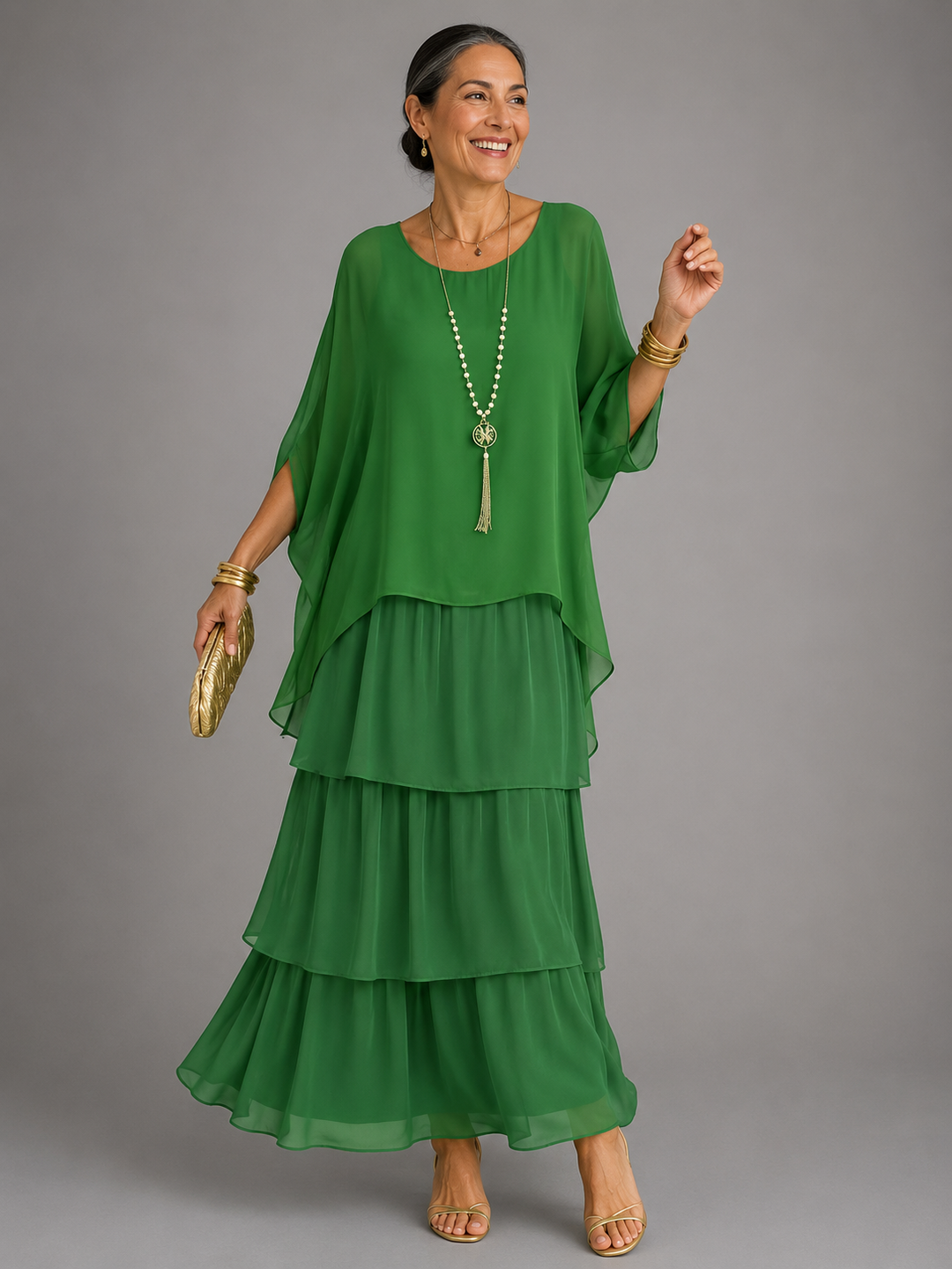 Evangeline | Women's Layered Flowing Loose Maxi Dress