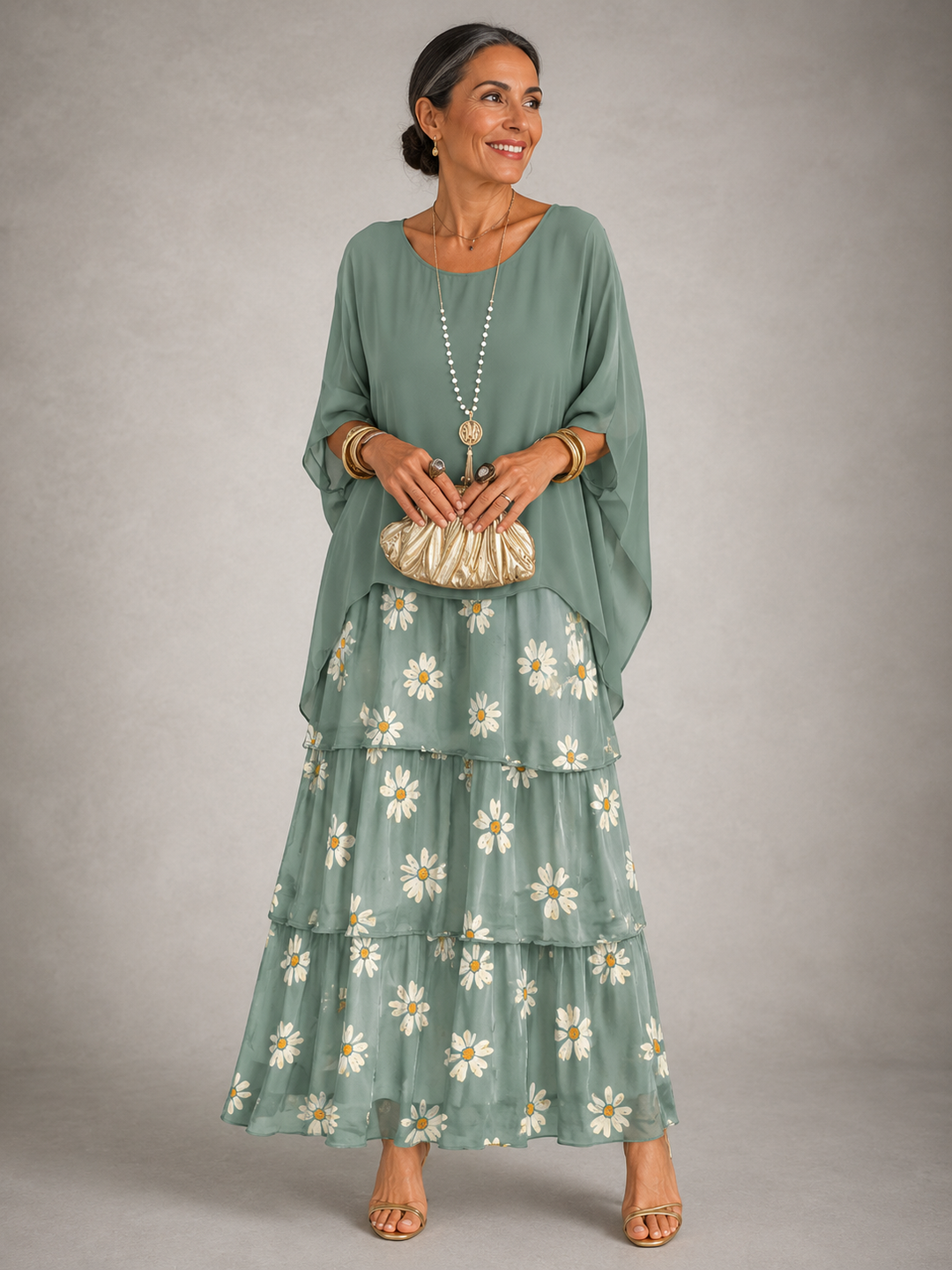 Evangeline | Women's Layered Flowing Loose Maxi Dress