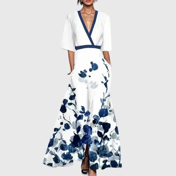 Evangeline | Women's Romantic Floral Belted Spring Midi Dress