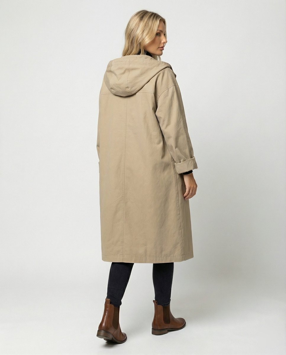Valerie | Women's Oversized Hooded Coat with Button Front