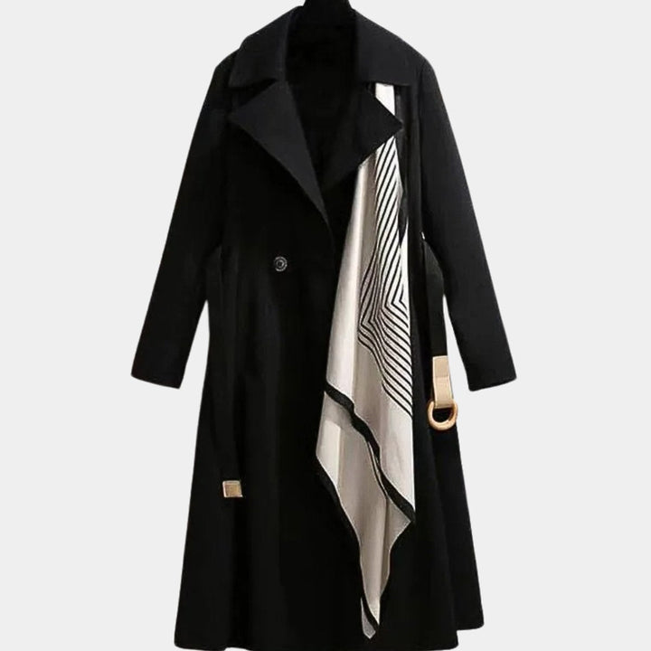 Jeanne | Women's Belted Trench Coat with Scarf Detail