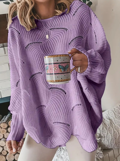 Amélie | Oversized Plain Knit Sweater