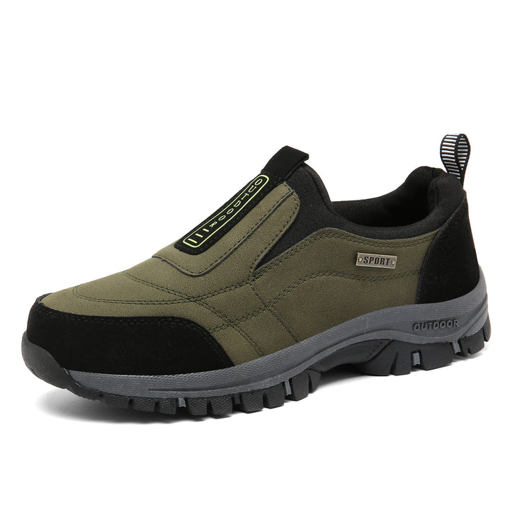 Men's Suede Slip-On Sneakers with Elastic Gores and Lug Sole