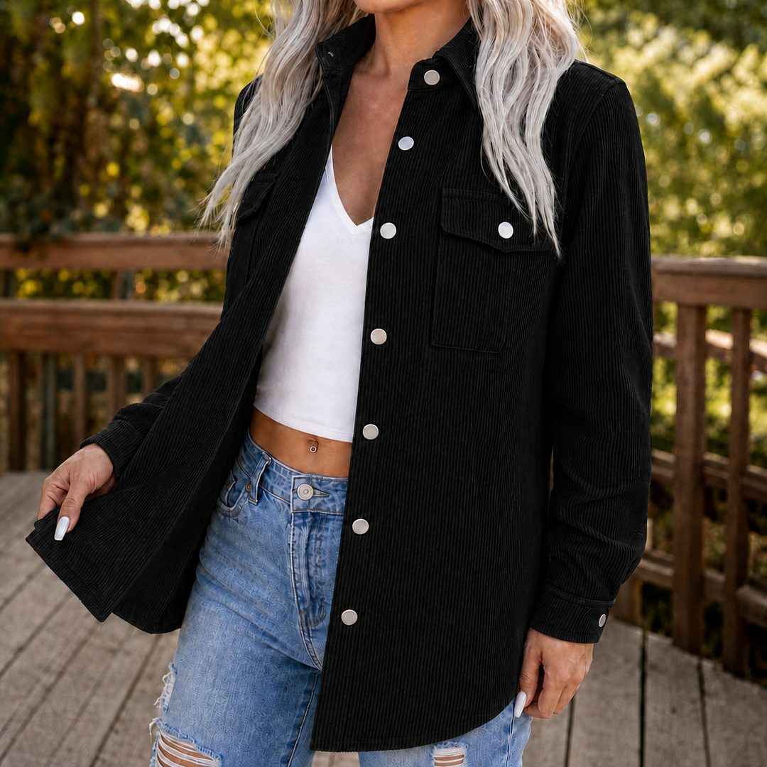 Bernadine | Women's Wide-Wale Ribbed Shirt Jacket with Lined Body