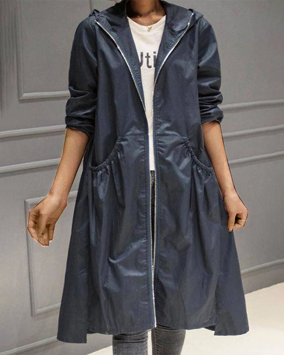 Charlotte | Women's Longline Hooded Anorak with Drawcord Waist