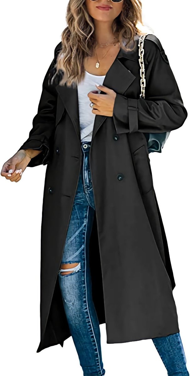 Viviane | Women's Longline Belted Trench with Tie Waist