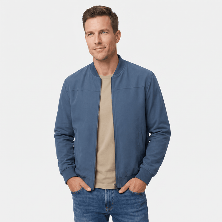 Fabian | Men's Grained Rib-Trim Bomber Jacket
