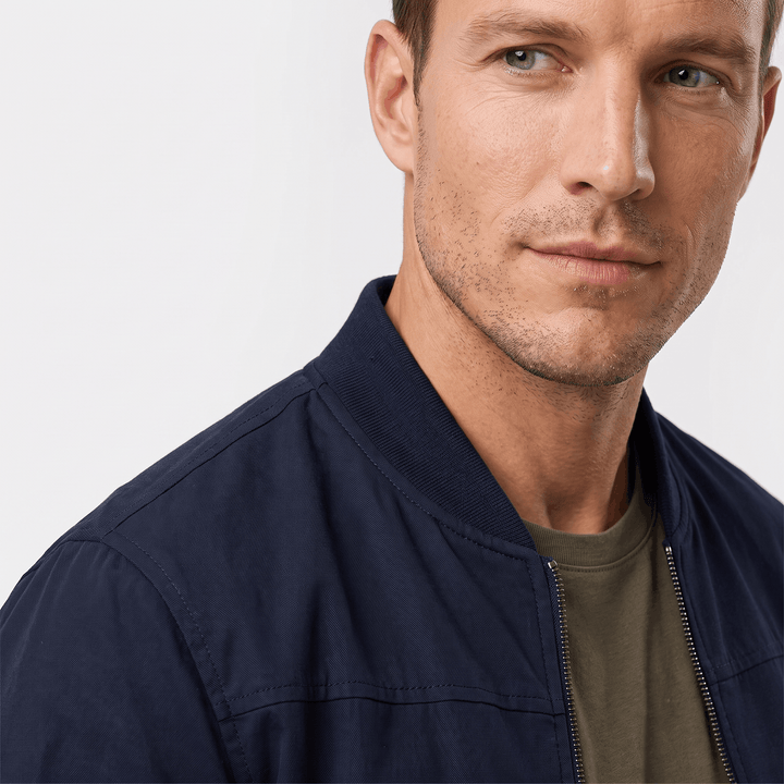 Fabian | Men's Grained Rib-Trim Bomber Jacket