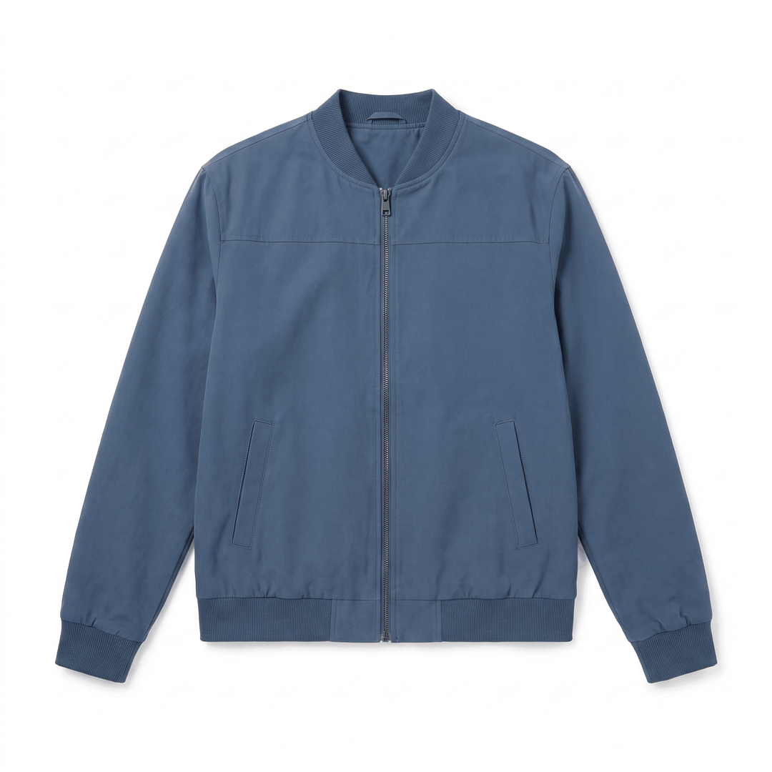 Fabian | Men's Grained Rib-Trim Bomber Jacket