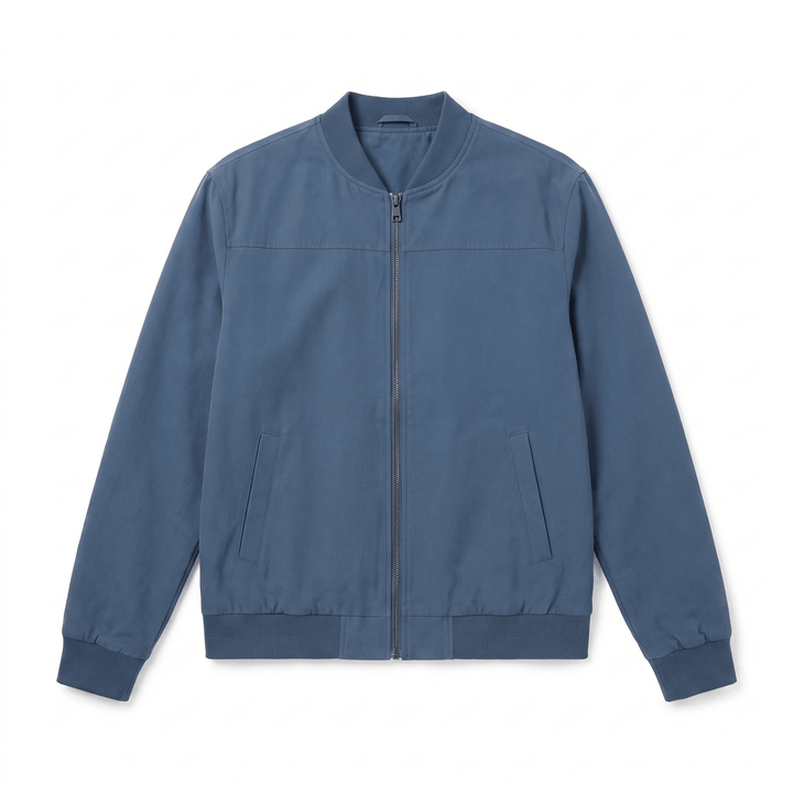 Fabian | Men's Grained Rib-Trim Bomber Jacket