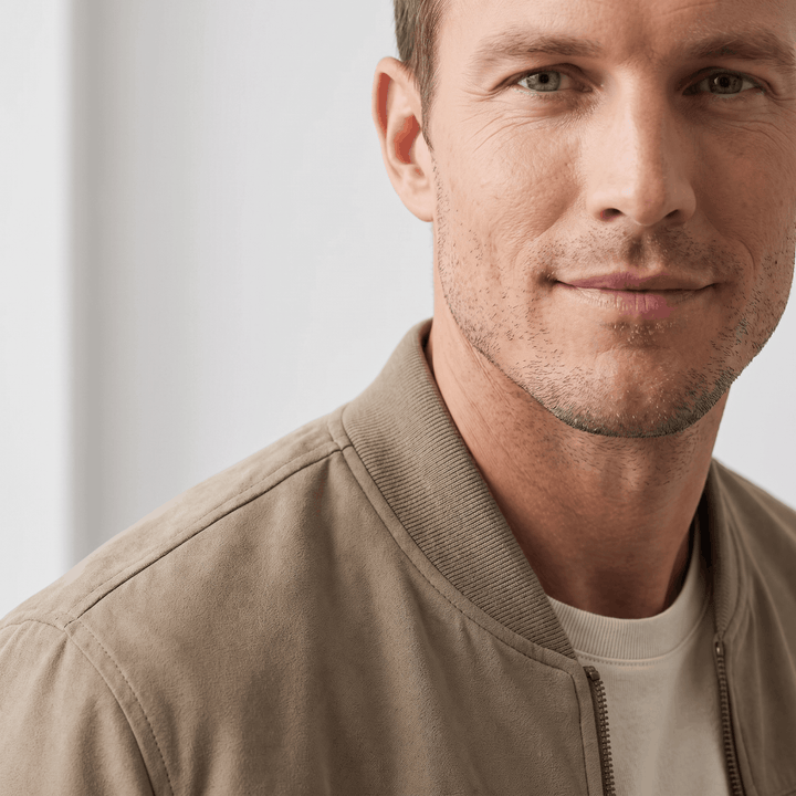 Fabian | Men's Grained Rib-Trim Bomber Jacket