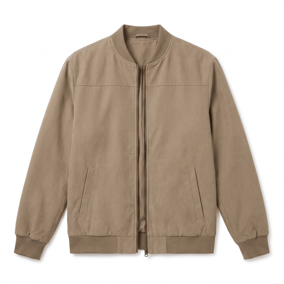 Fabian | Men's Grained Rib-Trim Bomber Jacket