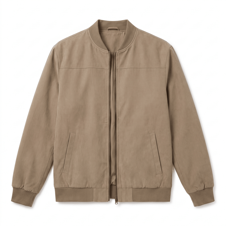 Fabian | Men's Grained Rib-Trim Bomber Jacket