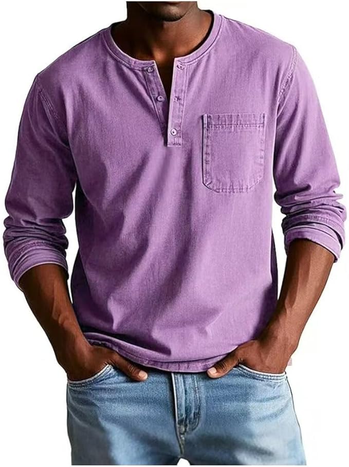 Fabrice | Men's Banded Collar Henley Shirt
