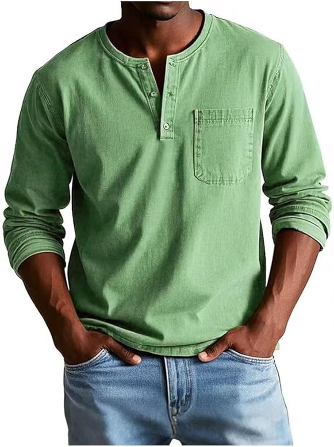 Fabrice | Men's Banded Collar Henley Shirt