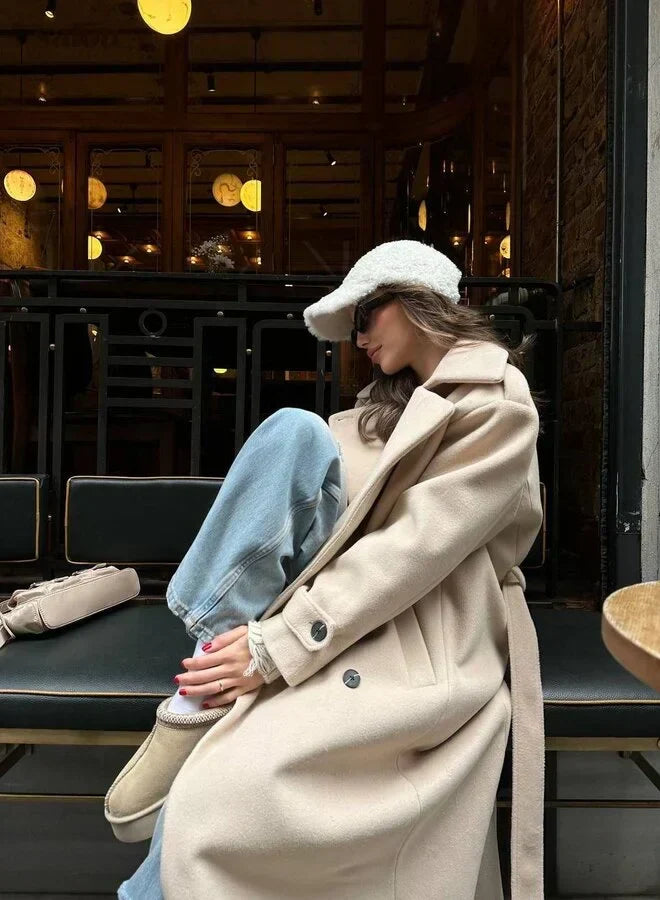 Annemarie | Women's Oversized Double-Breasted Coat with Wide Lapel