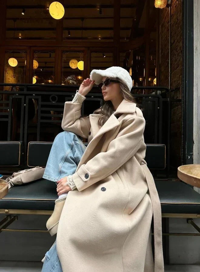 Annemarie | Women's Oversized Double-Breasted Coat with Wide Lapel