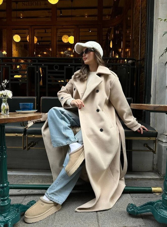 Annemarie | Women's Oversized Double-Breasted Coat with Wide Lapel