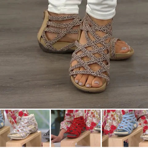 Faye | Women's Crisscross Cushioned Arch-Support Gladiator Sandals