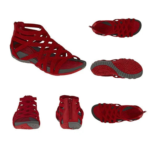 Faye | Women's Crisscross Cushioned Arch-Support Gladiator Sandals