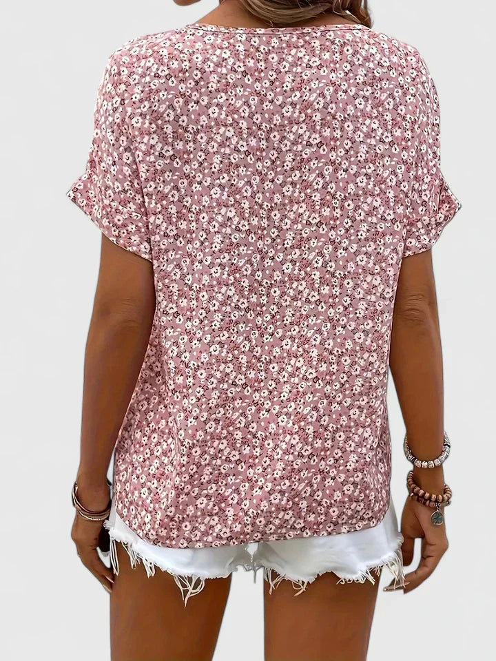 Faylora | Women's Comfortable Floral Button-Up Flowy Blouse
