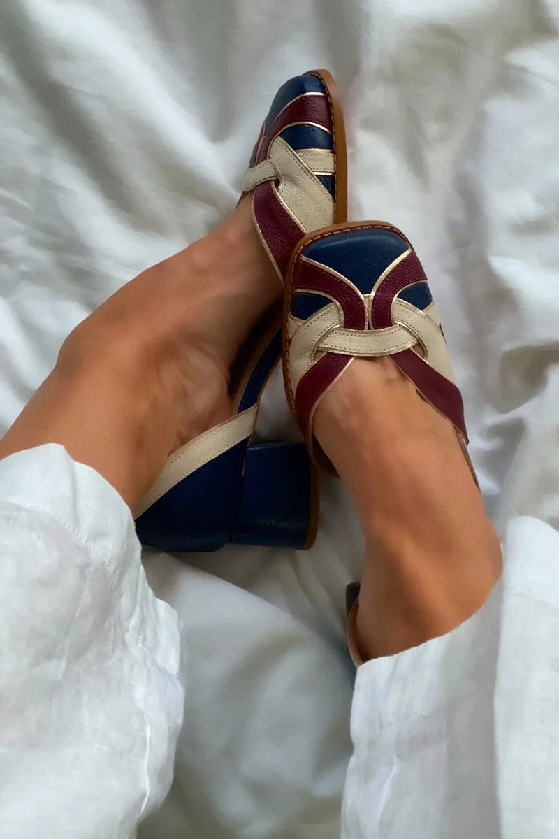 Sophia | Tri-Color Slip-On Flats