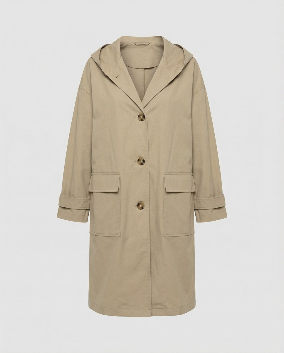 Valerie | Women's Oversized Hooded Coat with Button Front