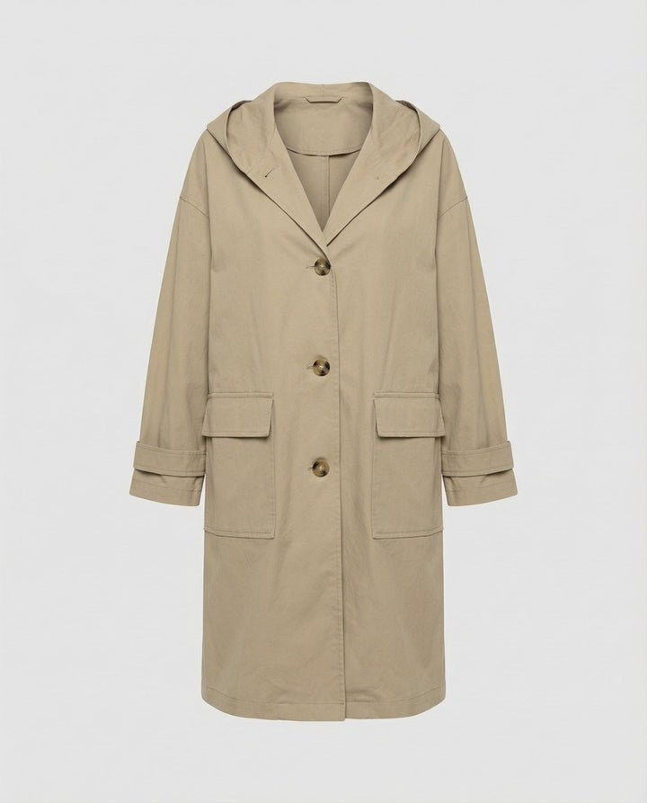 Valerie | Women's Oversized Hooded Coat with Button Front