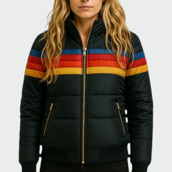 Doriane | Women's Colourblock Striped Puffer Jacket