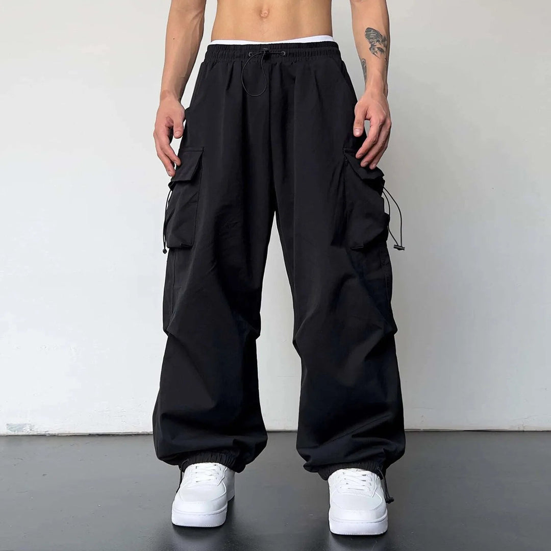 Flint | Men's Baggy Wide Leg Cargo Parachute Pants
