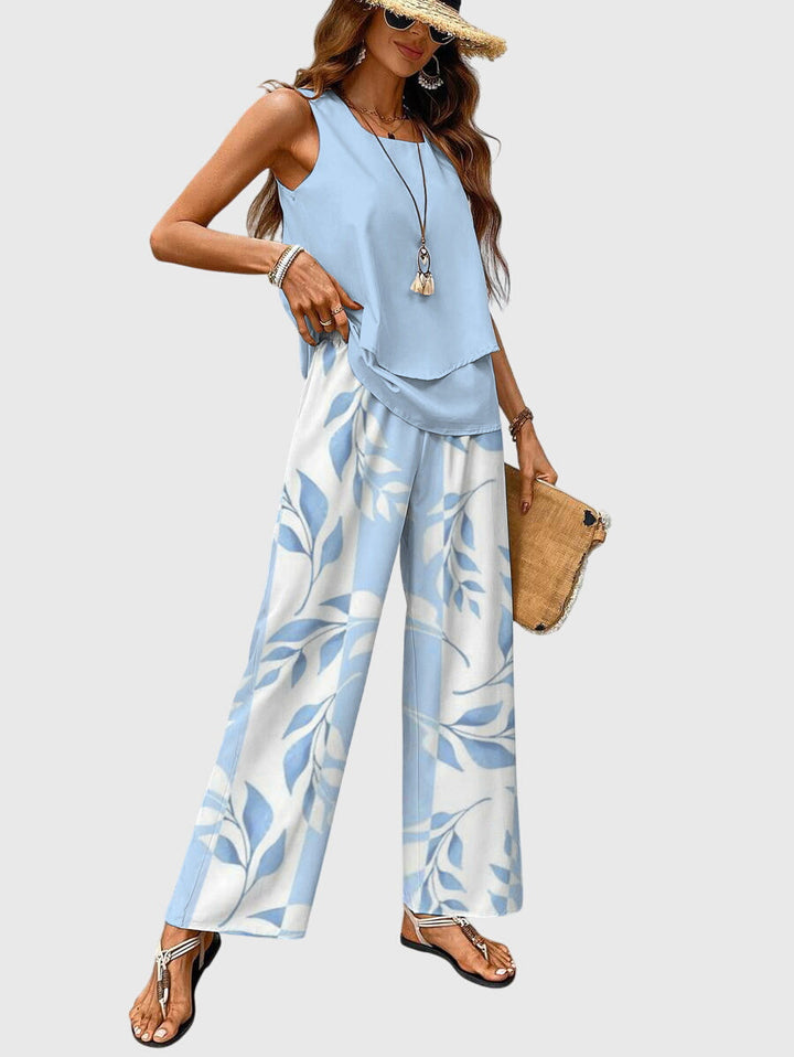 Florence | Women's Square-Neckline Printed Summer Set