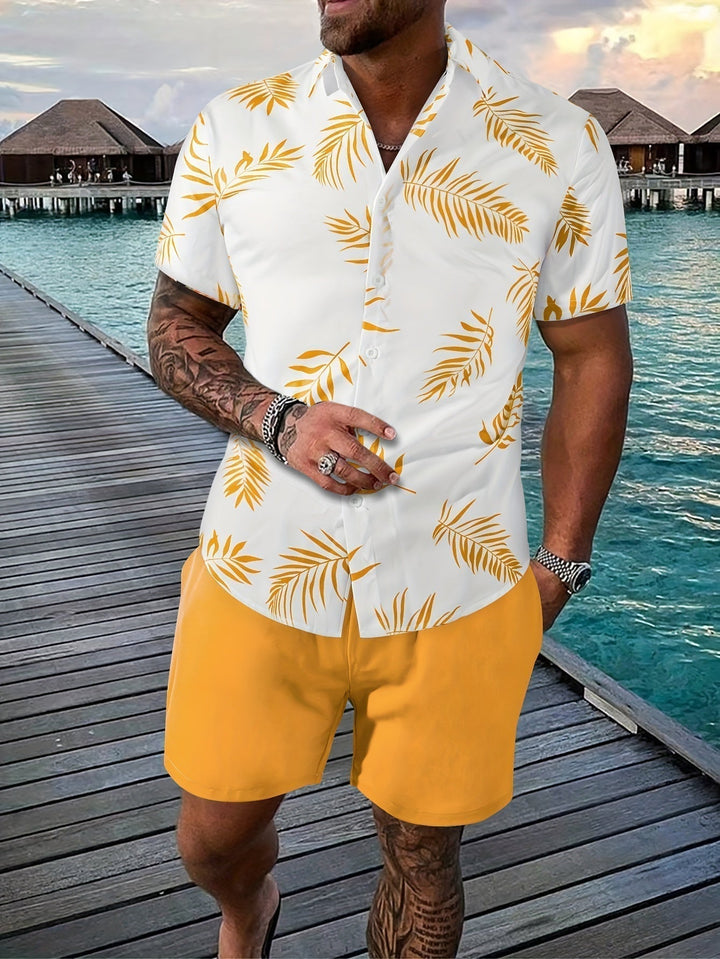 Fredrick | Men's Bold Abstract Print Shirt and Shorts Set