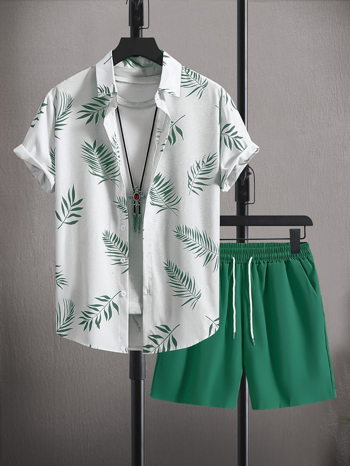 Fredrick | Men's Bold Abstract Print Shirt and Shorts Set