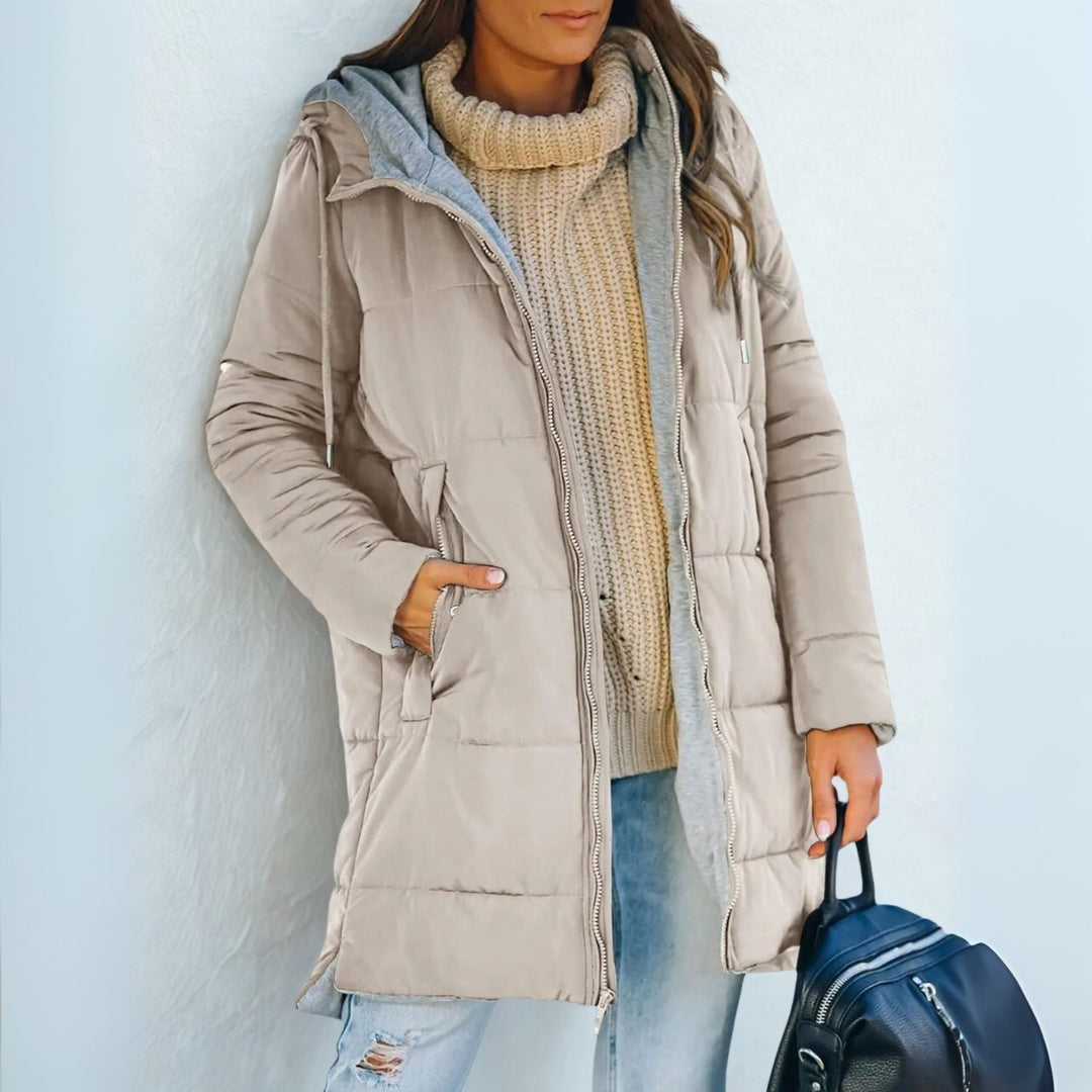 Ines | Women's Hooded Puffer Coat with Concealed Hand Pockets