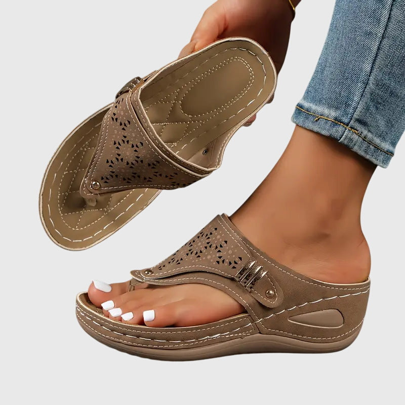 Genevieve | Women's Slip-On Shock-Absorbing Wedge Sandals