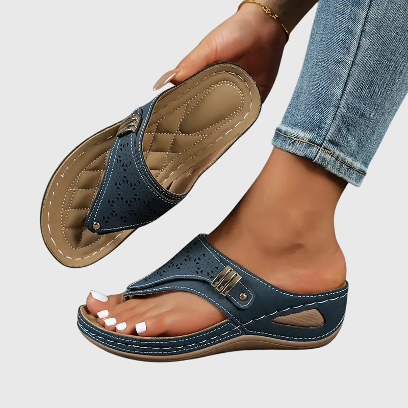 Genevieve | Women's Slip-On Shock-Absorbing Wedge Sandals