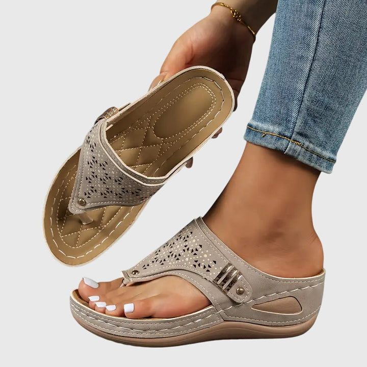 Genevieve | Women's Slip-On Shock-Absorbing Wedge Sandals