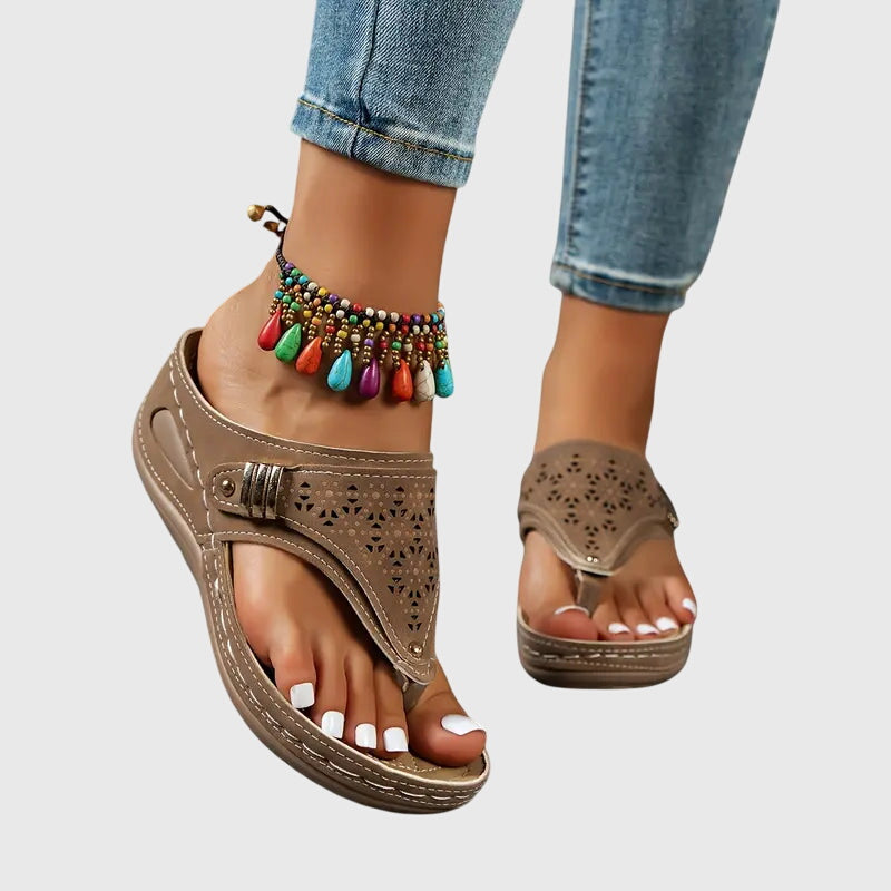 Genevieve | Women's Slip-On Shock-Absorbing Wedge Sandals