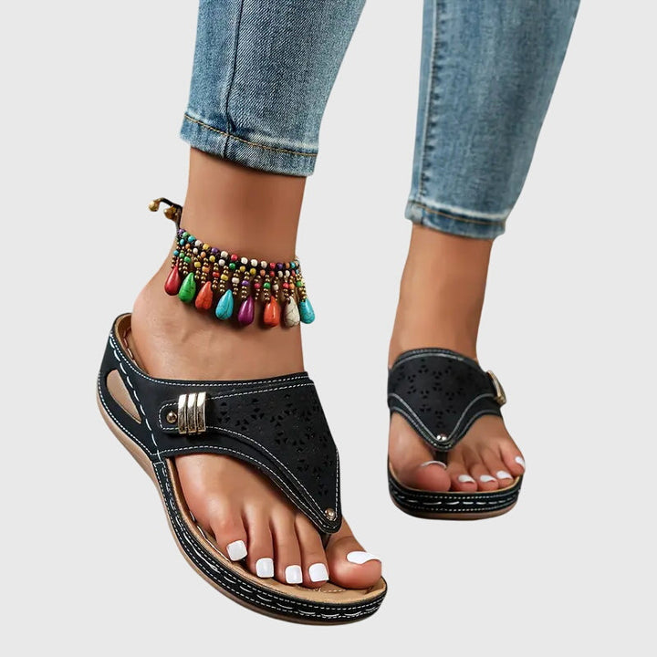 Genevieve | Women's Slip-On Shock-Absorbing Wedge Sandals