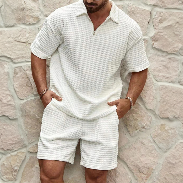 Gerald | Men's Half-Zip Polo and Shorts Summer Set