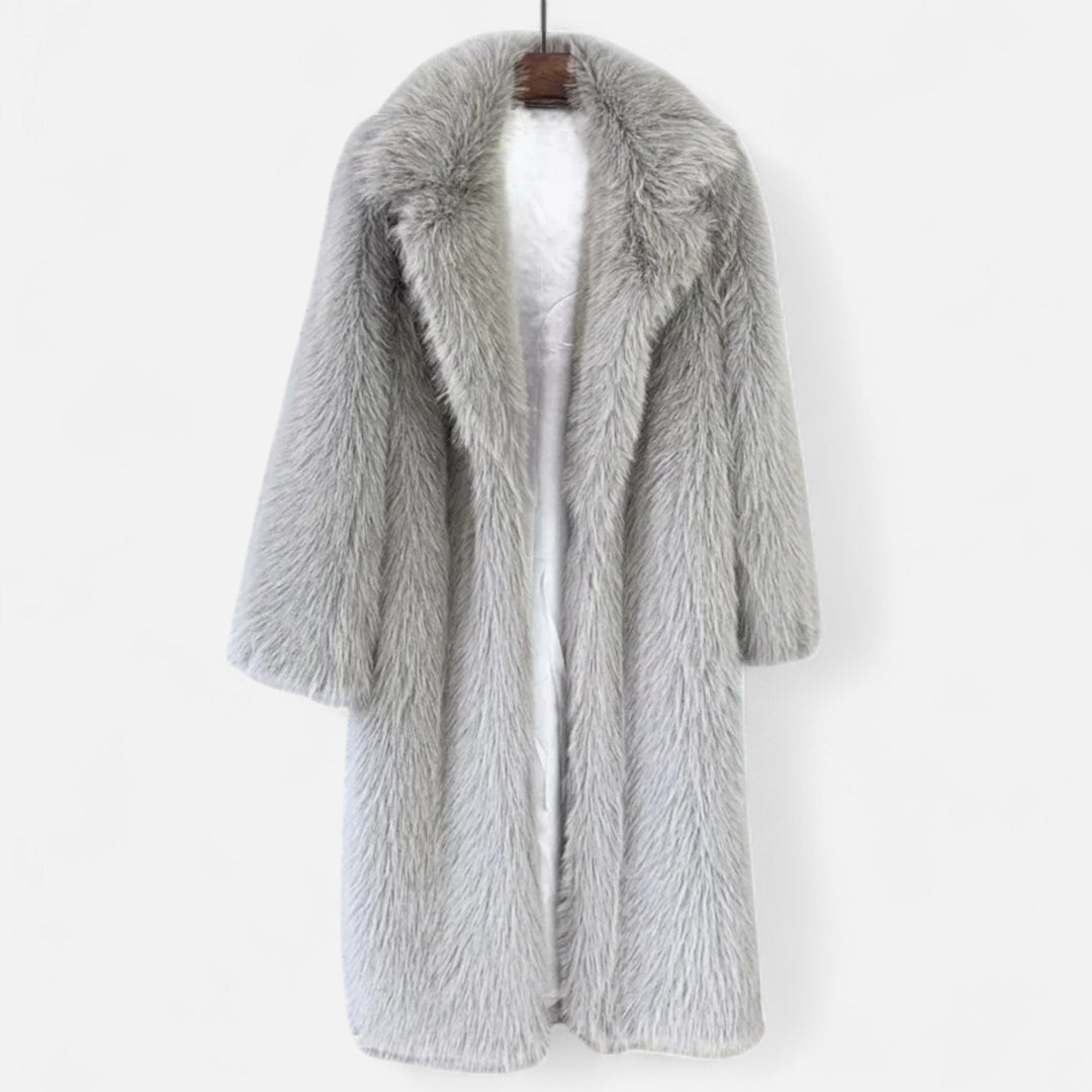Women's Long Fur Coat with Full-Length Design