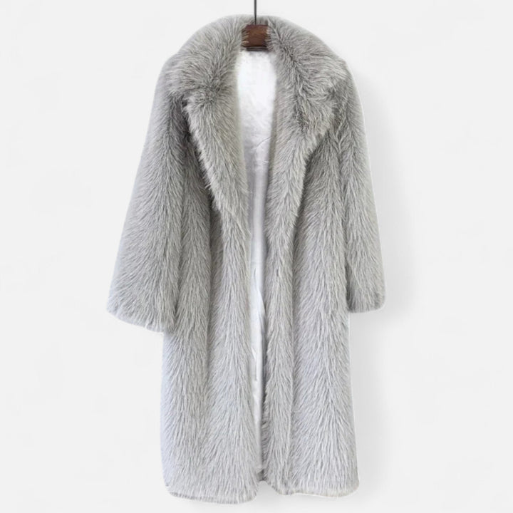 Women's Long Fur Coat with Full-Length Design